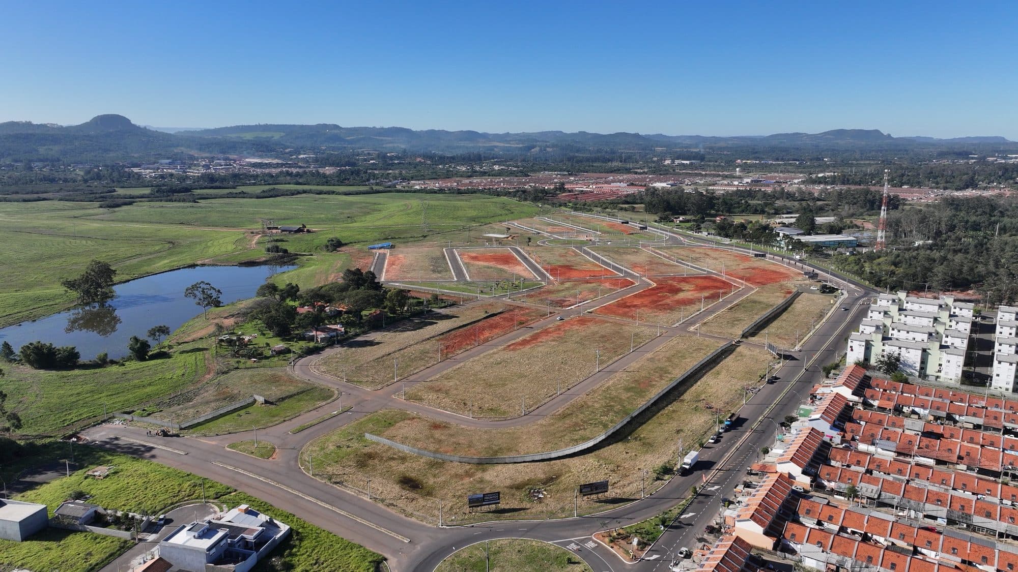 Vista aérea de um bairro planejado da Concórdia
