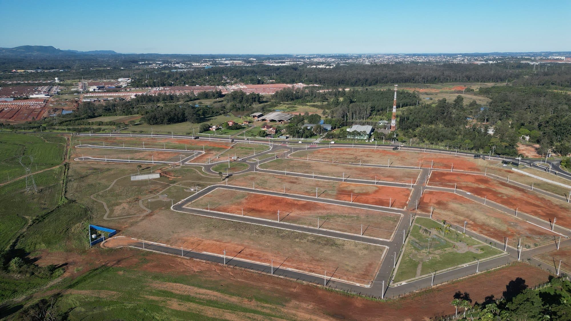 Praças e áreas comuns de um bairro planejado da Concórdia